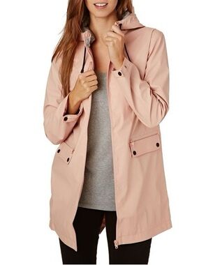 Zara Blush Pink Hooded Trench Coat